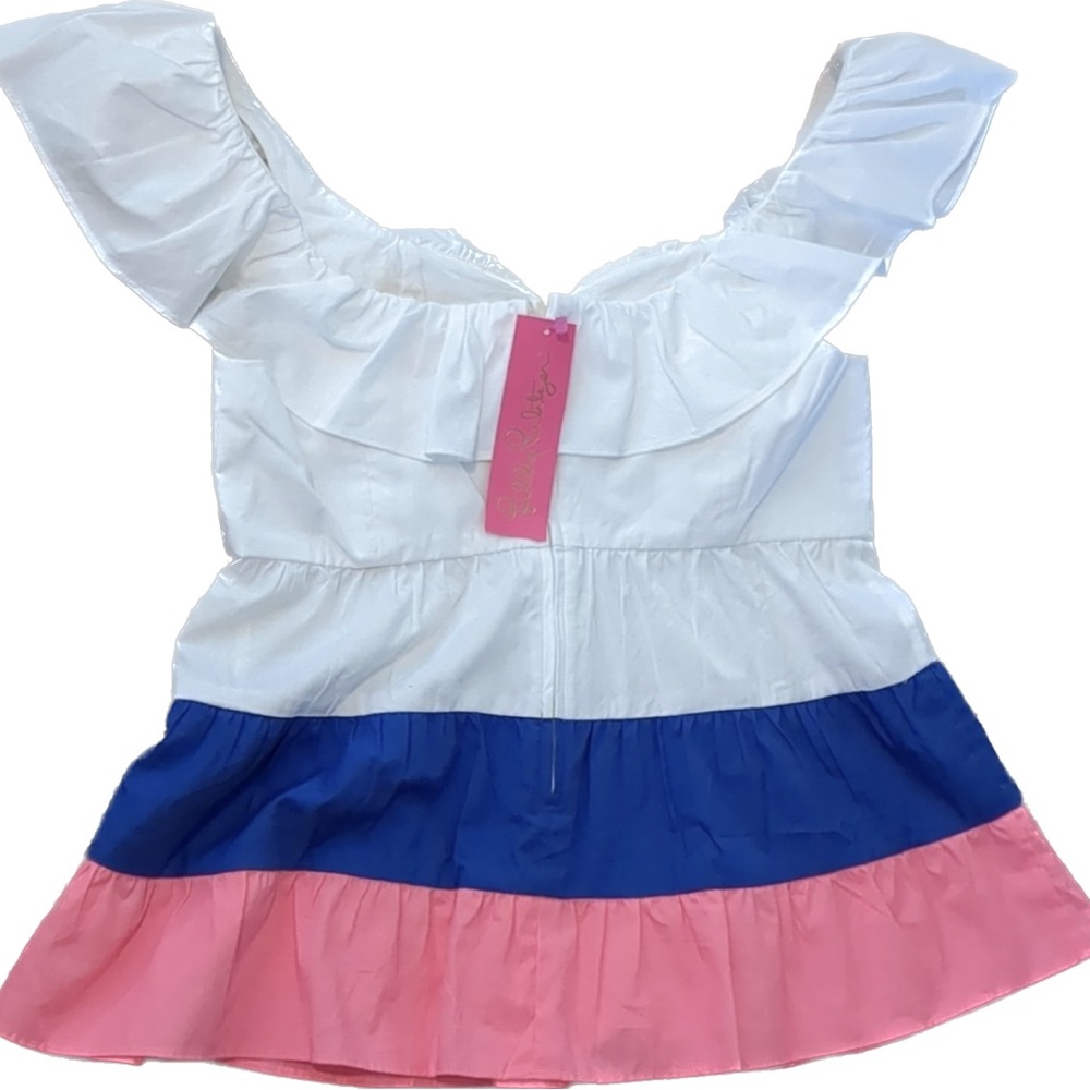 Lilly Pulitzer Emie Ruffle Top NWT Size 2. - Picture 4 of 8
